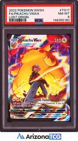 Pokemon 2022 Pikachu VMAX TG17 Full Art Lost Origin NM-MT PSA 8 - Image 1