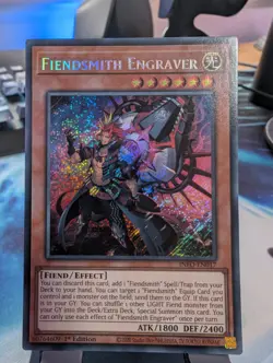YuGiOh! Fiendsmith Engraver INFO-EN017 Secret Rare 1st Ed - Image 1
