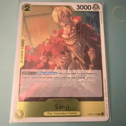 One Piece Sanji OP03-102 The Vinsmoke Family Character 3000 Power 2 Cost Bandai - Image 1