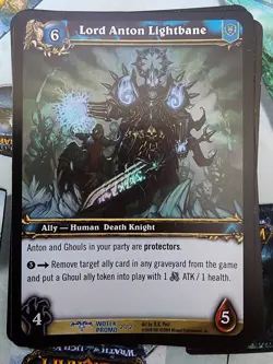 Upper Deck World of Warcraft TCG Lord Anton Lightbane Ally Promo 2/2 WOTLK Card - Image 1