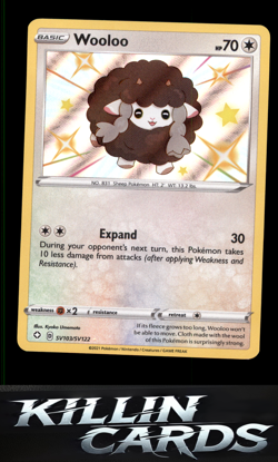 Wooloo SV103/SV122 Pokemon Shiny Holo Rare Shining Fates: Shiny Vault Card NM - Image 1