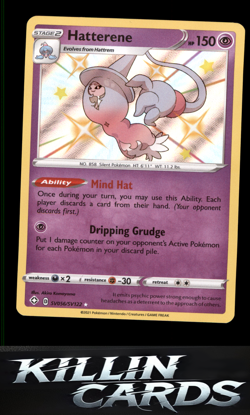 Hatterene SV056/SV122 Pokemon Shiny Holo Rare Shining Fates: Shiny Vault Card NM - Image 1
