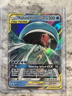 Pokemon TCG Magikarp & Wailord GX Tag Team Black Star Promo Card SM166 - Image 1