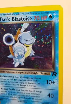 Dark Blastoise Holo Rare Team Rocket 3/82 Pokemon Card - WOTC 1999 SWIRL - Image 3