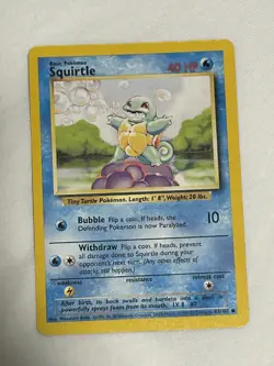 Squirtle 63/102 Base Set Regular Pokemon Card Pristine D9 - Image 1