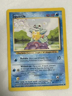 Squirtle 63/102 Base Set Regular Pokemon Card Pristine D9 - Image 2