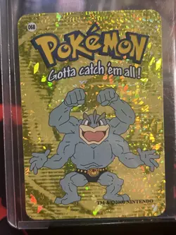 Pokemon Vending Prism Holo Sticker Card Machamp #068 2000 - Image 1