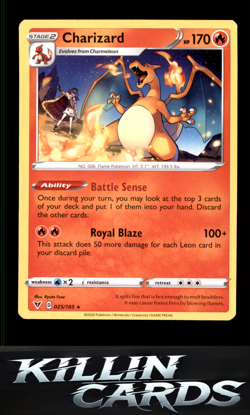 Charizard 025/185 Pokemon Rare SWSH04: Vivid Voltage Card NM - Image 1