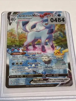 Pokemon TCG Glaceon VMAX Evolving Skies Holo Ultra Rare Card 209/203 - Image 1