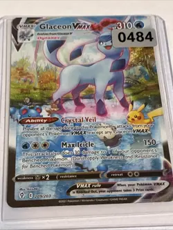 Pokemon TCG Glaceon VMAX Evolving Skies Holo Ultra Rare Card 209/203 - Image 2