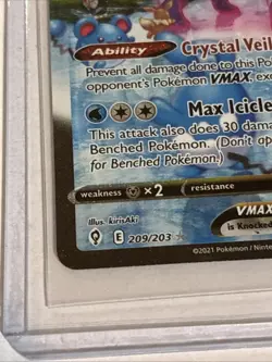 Pokemon TCG Glaceon VMAX Evolving Skies Holo Ultra Rare Card 209/203 - Image 3