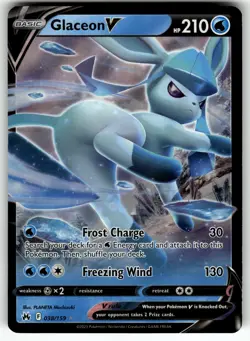 Glaceon V 038/159 Crown Zenith NM Pokemon Card TCG - Image 1