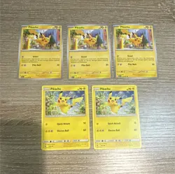 Pokemon Pikachu Card Lot 5 Cards 151 Set English Basic Regular TCG - Image 1