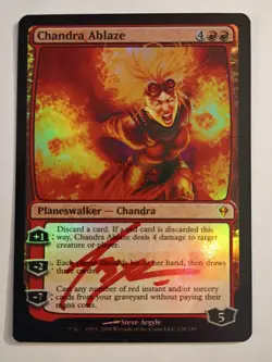 Magic The Gathering - 1x Signed Foil Chandra Ablaze (mtg) Zendikar - Image 1