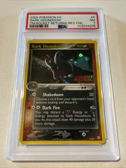 PSA 7 NM Pokemon DARK HOUNDOOM Holo Rare 2004 ex Team Rocket Returns #5/109 - Image 1