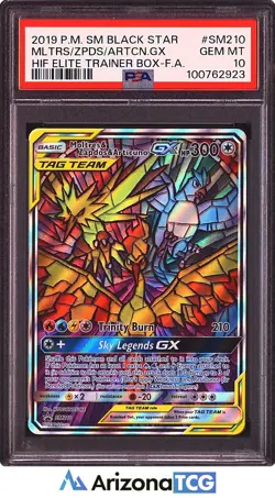 Pokemon 2019 Moltres Zapdos Articuno GX SM210 SM Black Star Promos GEM MT PSA 10 - Image 1