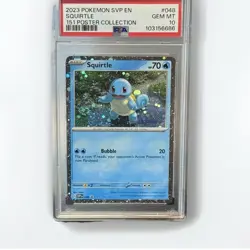 2023 POKEMON SVP EN-SV BLACK STAR PROMO 151 POSTER COLL #048 SQUIRTLE PSA 10 - Image 1