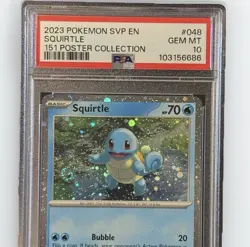 2023 POKEMON SVP EN-SV BLACK STAR PROMO 151 POSTER COLL #048 SQUIRTLE PSA 10 - Image 2