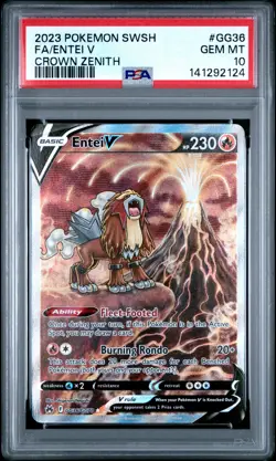 2023 Pokemon Sword And Shield Crown Zenith #GG36 Fa/Entei V Crown Zenith PSA 10 - Image 1