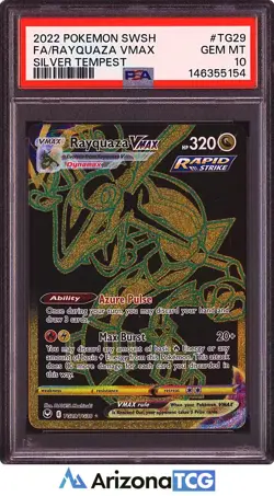 Pokemon 2022 Rayquaza VMAX TG29/TG30 Full Art Silver Tempest GEM MINT PSA 10 - Image 1
