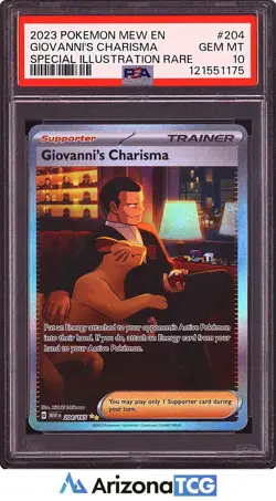 Pokemon 2023 Giovanni's Charisma 204/165 Full Art SIR 151 GEM MINT PSA 10 - Image 1