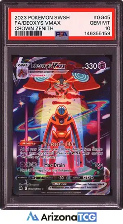 Pokemon 2023 Deoxys VMAX GG45 Full Art Crown Zenith GEM MINT PSA 10 - Image 1