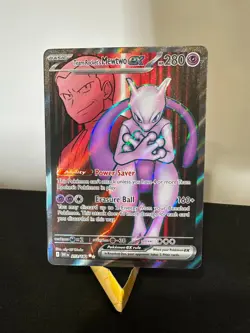 Team Rocket's Mewtwo ex 213/182 Ultra Rare Destined Rivals Pokemon Near Mint - Image 4