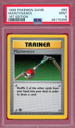 Maintenance PSA 9 Pokemon 1st Edition Shadowless Base Set Trainer - Image 1