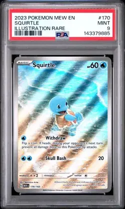 PSA 9 Squirtle 170/165 Pokemon Scarlet Violet 151 Illustration Rare IR MEW EN - Image 1