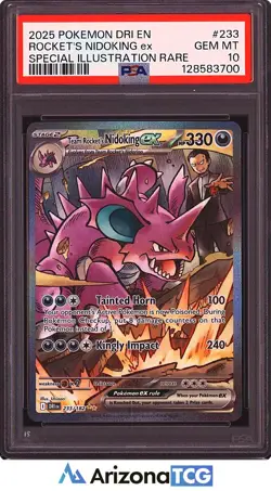 Pokemon 2025 Team Rocket's Nidoking ex 233 Full Art SIR Destined Rivals PSA 10 - Image 1