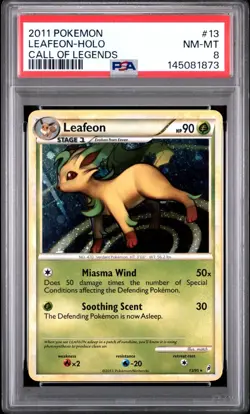 PSA 8 Leafeon 13/95 Holo Foil Rare Pokemon Call of Legends Graded Vintage 13/95 - Image 1