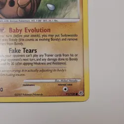 Bonsly 71/130 Diamond & Pearl Regular Pokemon TCG 2007 - Image 4