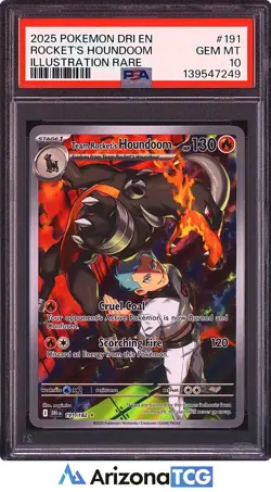 Pokemon 2025 Team Rocket's Houndoom 191/182 IR Destined Rivals GEM MINT PSA 10 - Image 1