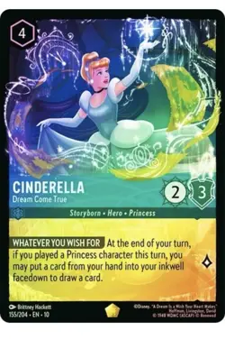 Disney Lorcana Cinderella -Dream Come True 155/204 Whispers in the Well Non Foil - Image 1