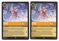 LOT of (2) Disney Lorcana Winterspell BAMBI Ethereal Fawn Super Rare #24/204 - Image 1
