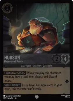 Hudson Determined Reader Foil 180/204 Whispers in the Well Disney Lorcana - Image 1