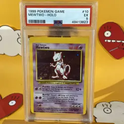 1999 Base Set Mewtwo PSA ERROR MC Miscut OC Holo Rare 10/102 Pokemon Card - Image 1