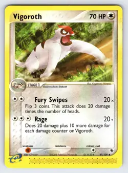 Vigoroth 47/109 2003 EX Ruby & Sapphire Pokemon Card TCG e-Reader Uncommon - VLP - Image 1