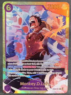 Monkey D. Luffy EB02-061 Anime Mouth Open Shiny One Piece Custom Playtest Card - Image 1