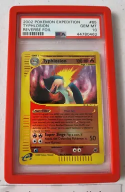 Typhlosion 65/165 - Expedition Set *PSA 10 - GEM MINT* Reverse Holo Pokemon Card - Image 3