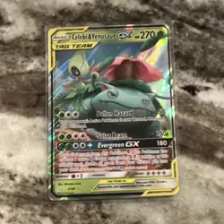 Celebi & Venusaur GX Full Art Ultra Rare Holo Team Up 1/181 Pokemon TCG Card - Image 1