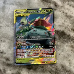 Celebi & Venusaur GX Full Art Ultra Rare Holo Team Up 1/181 Pokemon TCG Card - Image 2