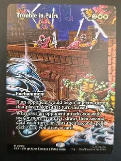 Trouble in Pairs (Borderless) Teenage Mutant Ninja Turtles MTG Regular Near Mint - Image 1