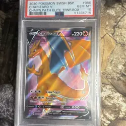 Pokemon Charizard V SWSH050 Champions Path Black Star Promo PSA 10 Holo - Image 1