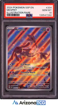 Pokemon 2024 Mesprit 204/191 Illustration Rare Surging Sparks GEM MINT PSA 10 - Image 1