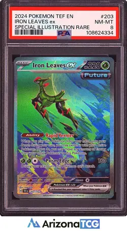 Pokemon 2024 Iron Leaves ex 203/162 Full Art SIR Temporal Forces PSA 8 - Image 1