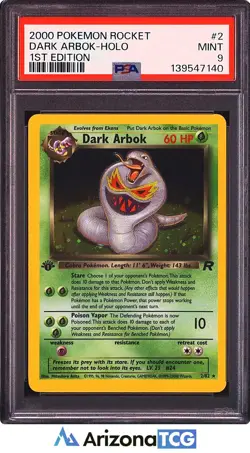 Pokemon 2000 Dark Arbok 2/82 Holo 1st Edition Team Rocket PSA 9 - Image 1