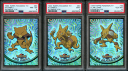 Pokemon Topps Rainbow Foil Abra PSA 8 | Kadabra PSA 9 | Alakazam PSA 10 Gem Mint - Image 1