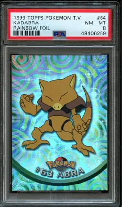 Pokemon Topps Rainbow Foil Abra PSA 8 | Kadabra PSA 9 | Alakazam PSA 10 Gem Mint - Image 3