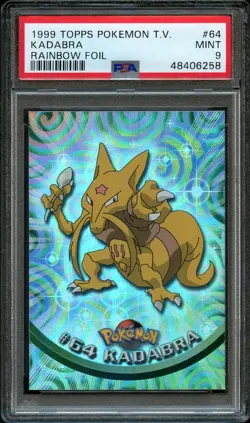 Pokemon Topps Rainbow Foil Abra PSA 8 | Kadabra PSA 9 | Alakazam PSA 10 Gem Mint - Image 5